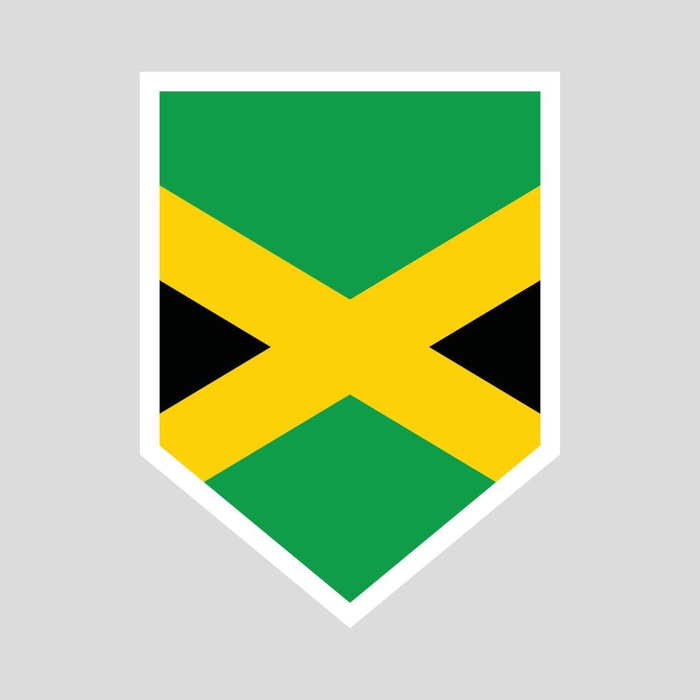 Jamaica Flag in Shield Shape Frame vector