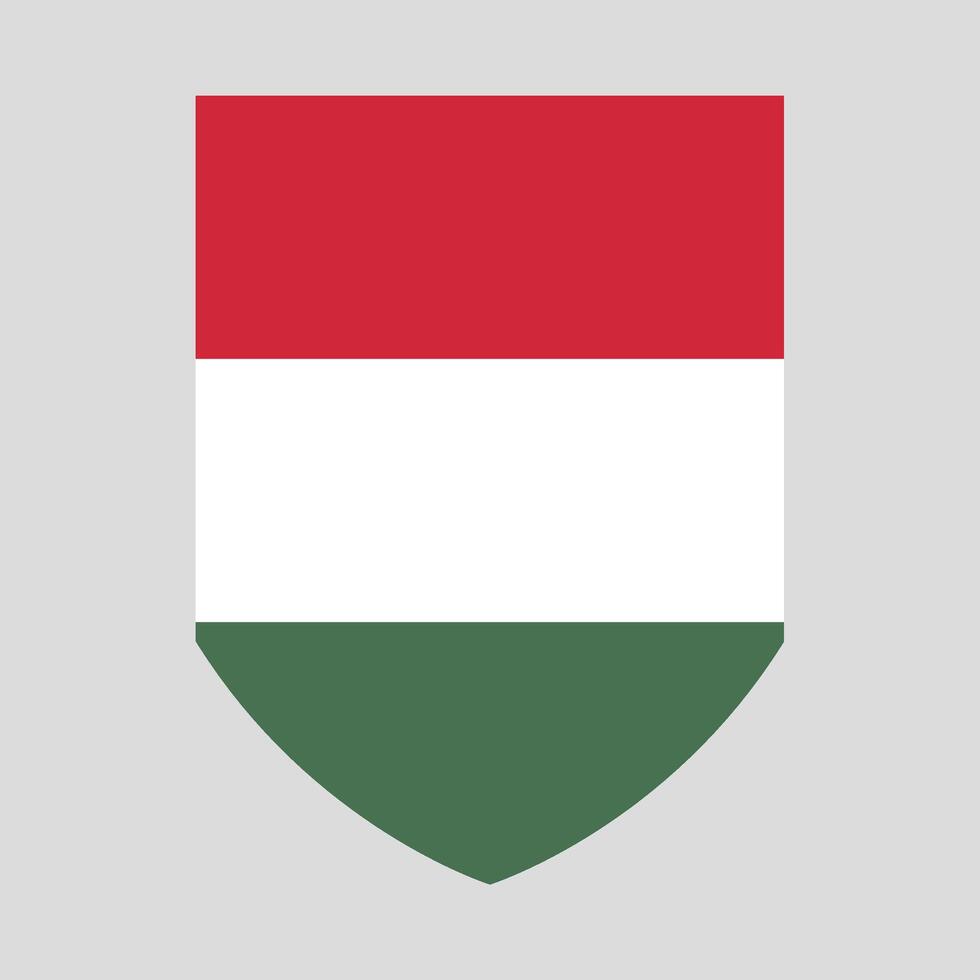 Hungary Flag in Shield Shape Frame vector