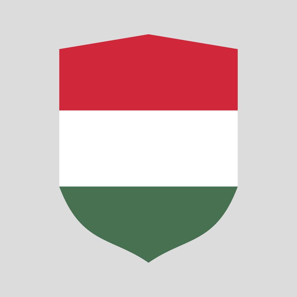 Hungary Flag in Shield Shape Frame vector