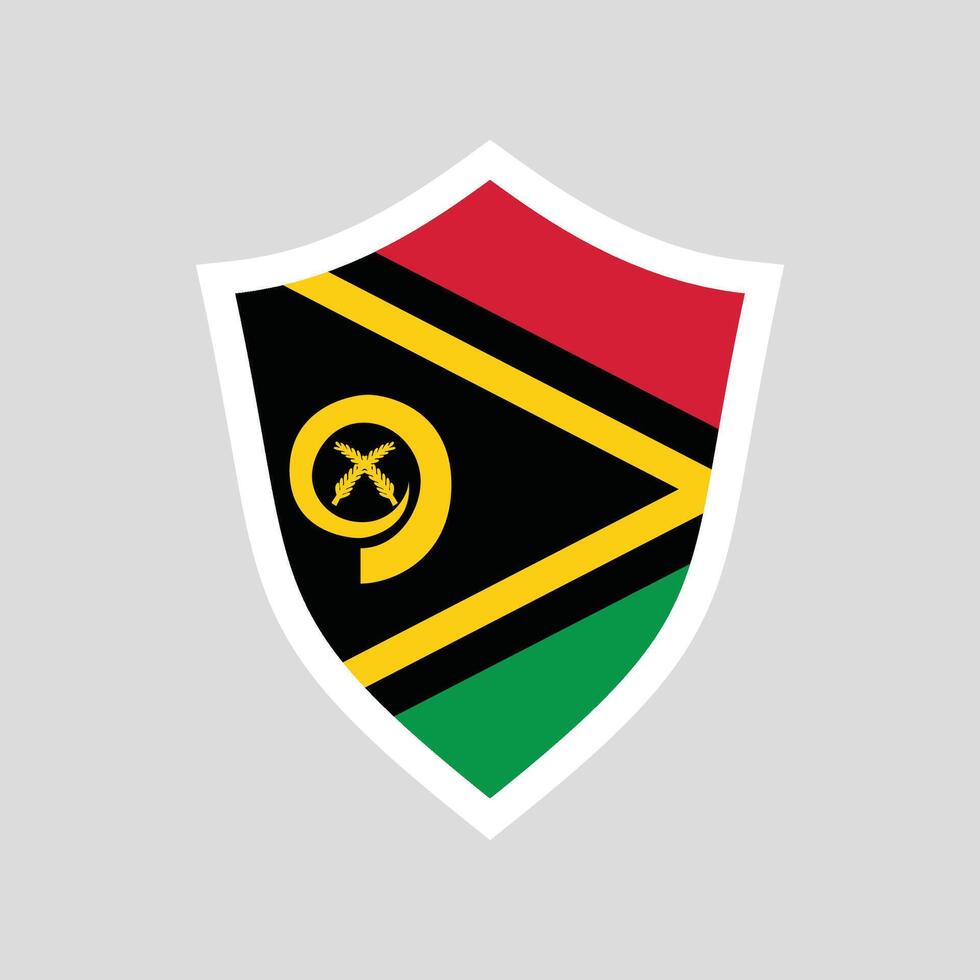 Vanuatu Flag in Shield Shape Frame vector