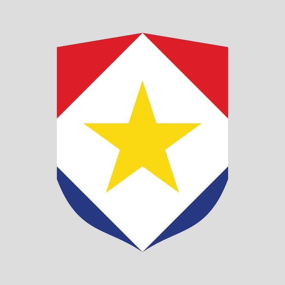 Saba Flag in Shield Shape Frame vector