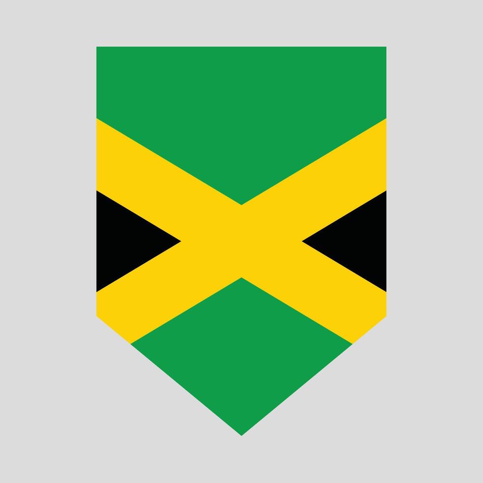 Jamaica Flag in Shield Shape Frame vector