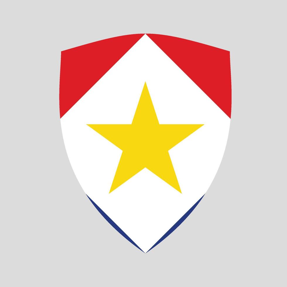 Saba Flag in Shield Shape Frame vector