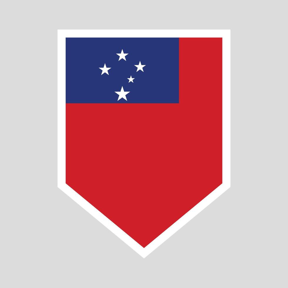 Samoa Flag in Shield Shape Frame vector
