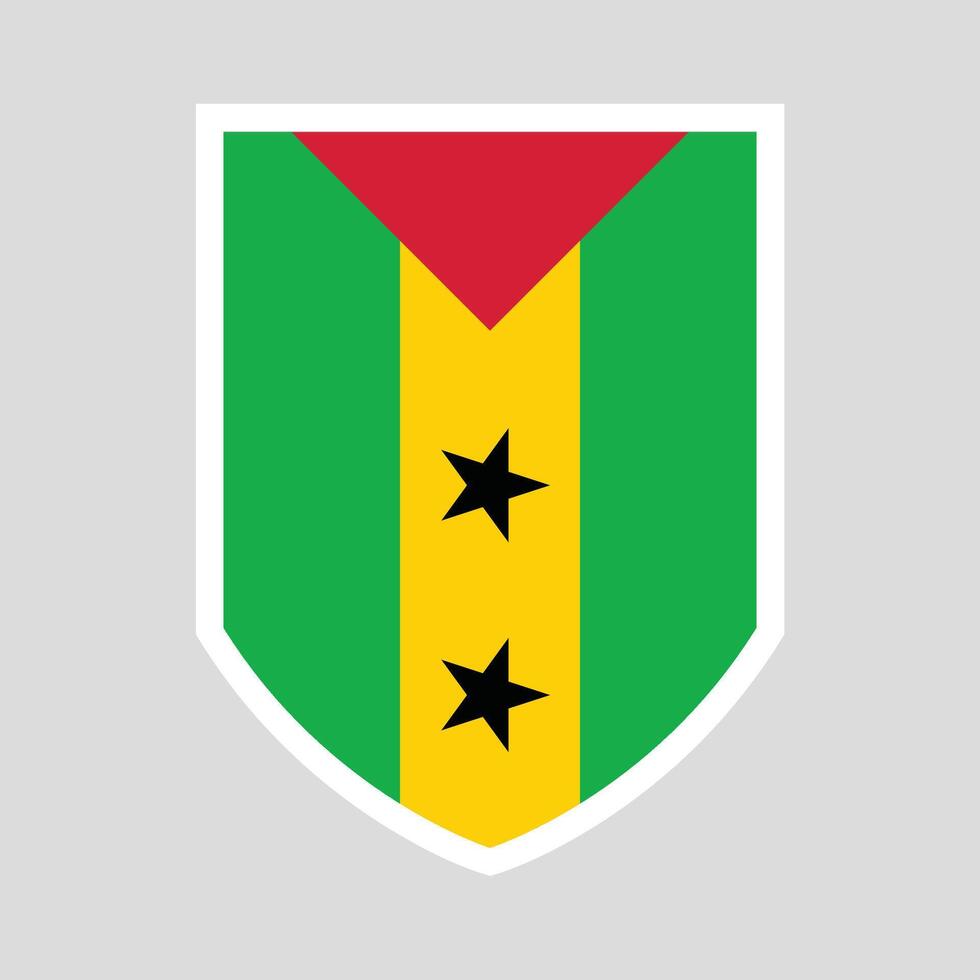 Sao Tome and Principe Flag in Shield Shape vector