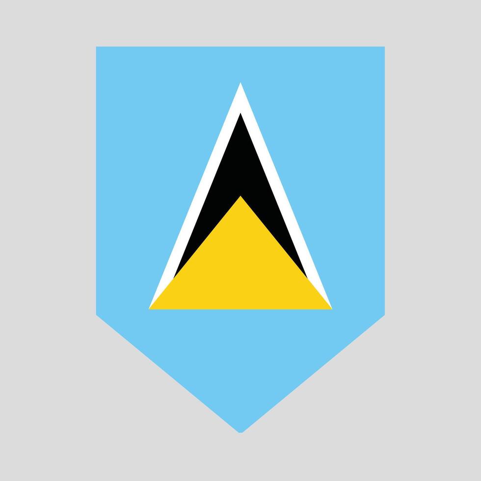 Saint Lucia Flag in Shield Shape Frame vector