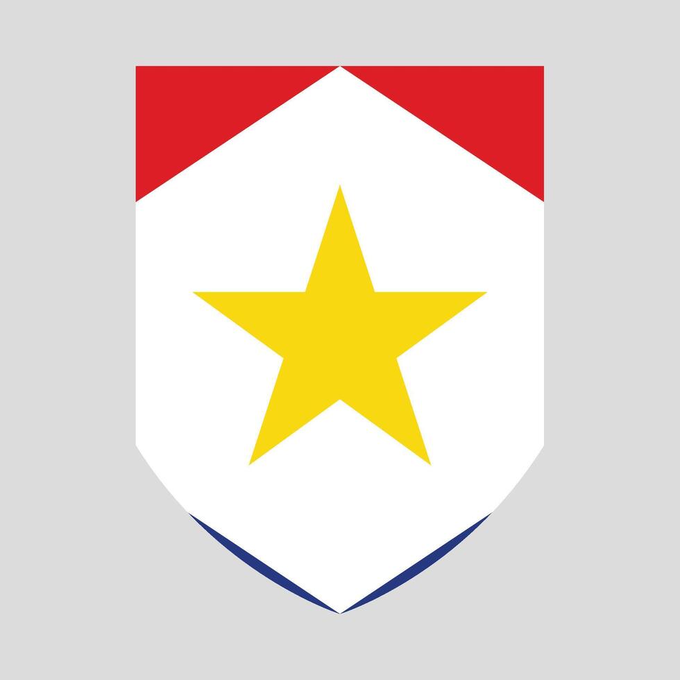Saba Flag in Shield Shape Frame vector