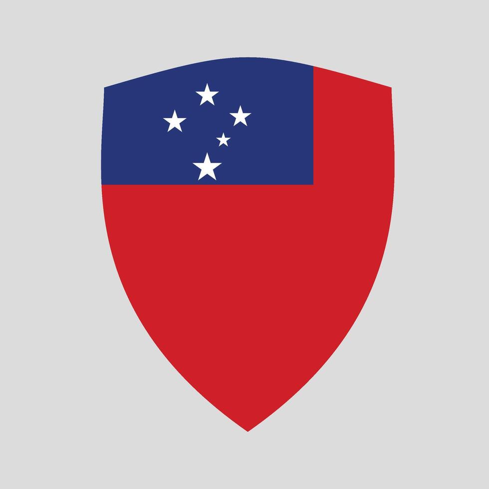 Samoa Flag in Shield Shape Frame vector