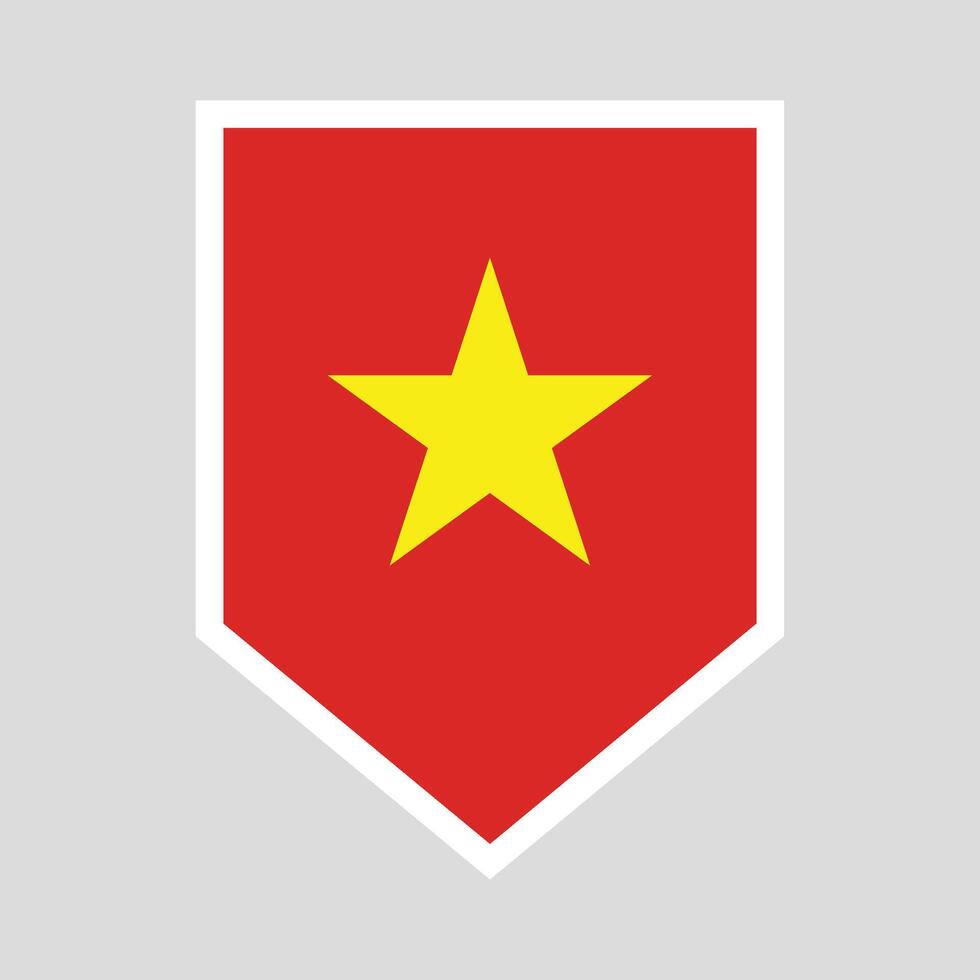 Vietnam Flag in Shield Shape Frame vector