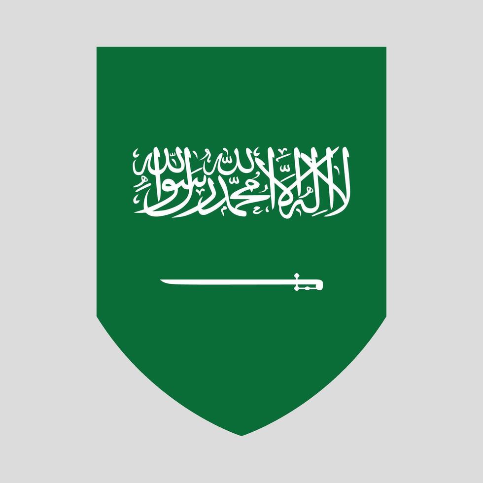 Saudi Arabia Flag in Shield Shape vector