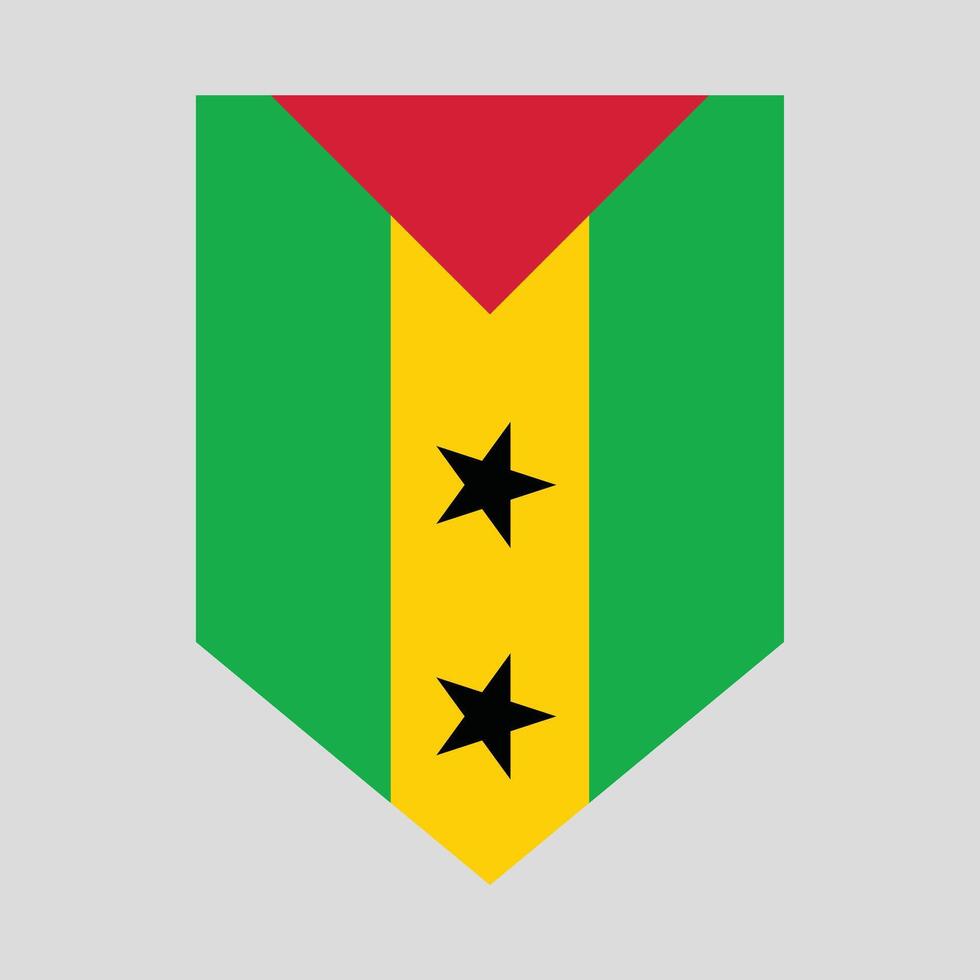 Sao Tome and Principe Flag in Shield Shape vector