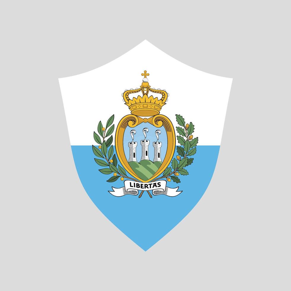 San Marino Flag in Shield Shape vector