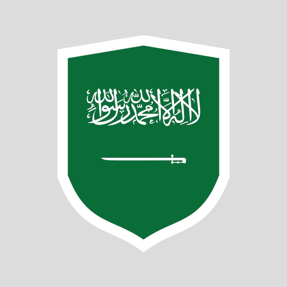 saudi arabia bandera en proteger forma vector