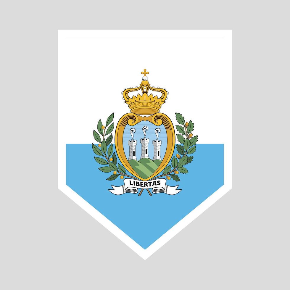 San Marino Flag in Shield Shape vector