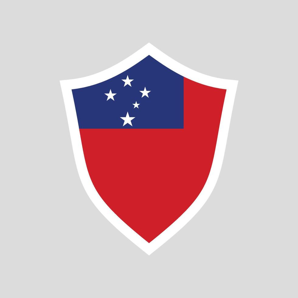 Samoa Flag in Shield Shape Frame vector