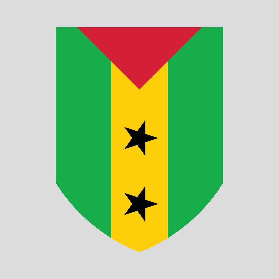 Sao Tome and Principe Flag in Shield Shape vector