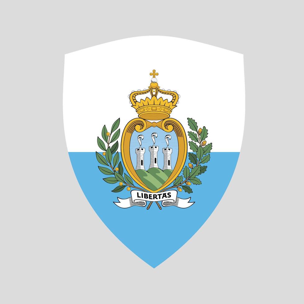 San Marino Flag in Shield Shape vector