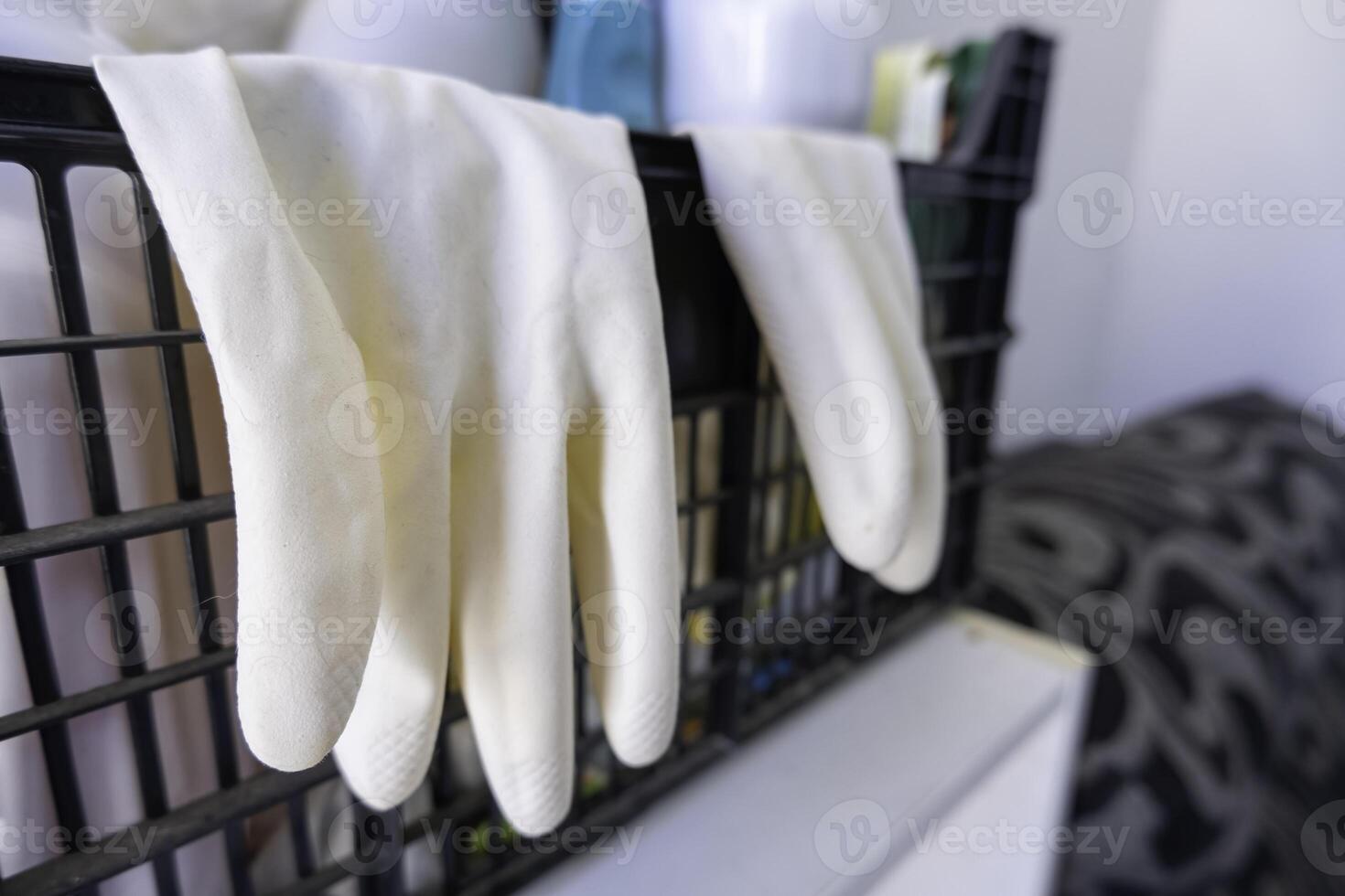 caucho guantes para limpieza foto