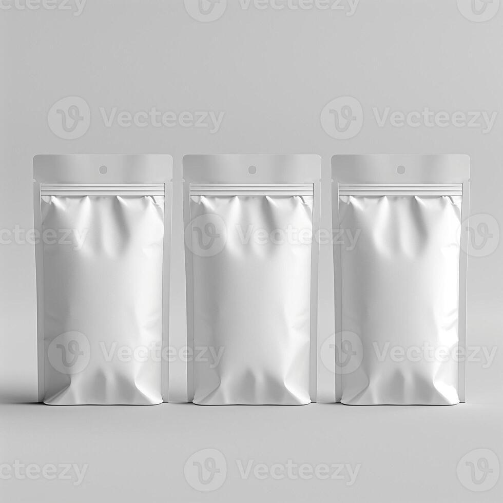 White coffee bag isolated with clipping path. Packaging template photo