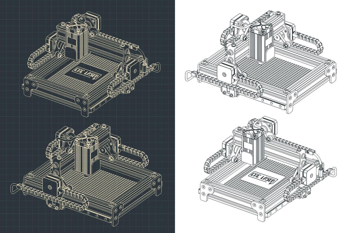 Laser cutting and engraving machine vector