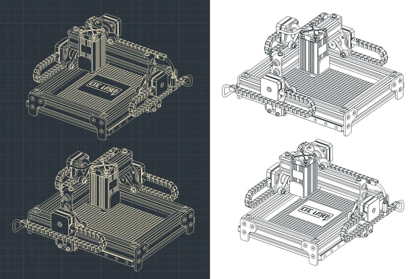 láser corte y grabado máquina vector