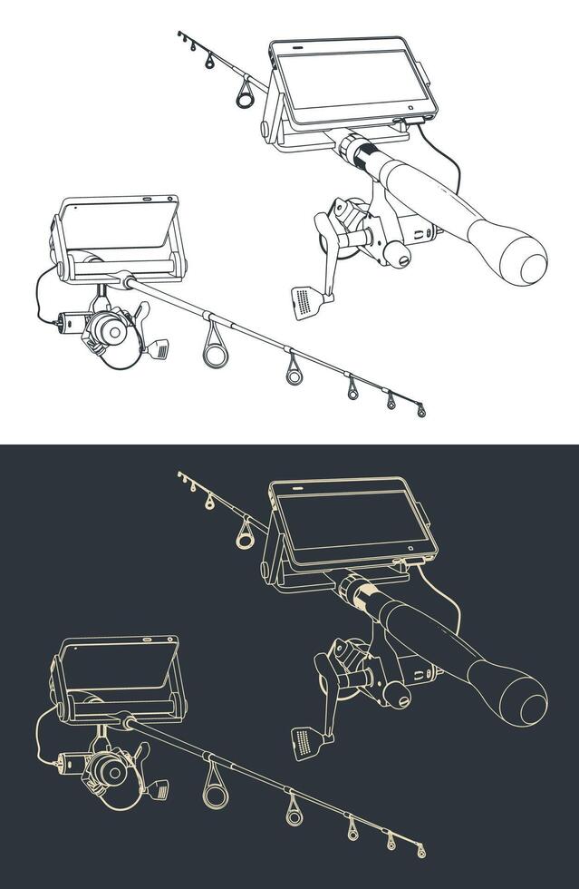 Telescopic Fishing Rod Spinning vector