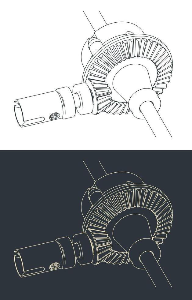 automóvil diferencial dibujos vector