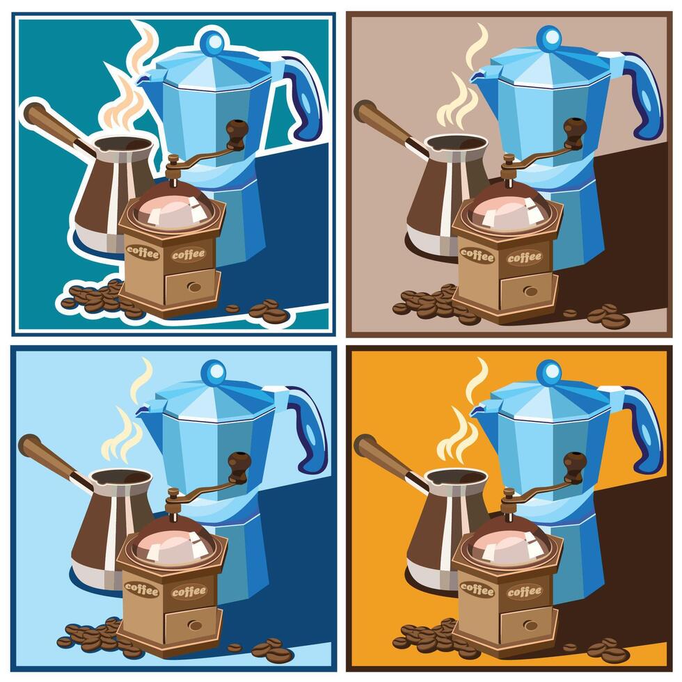 varios variantes de clásico café conjunto vector