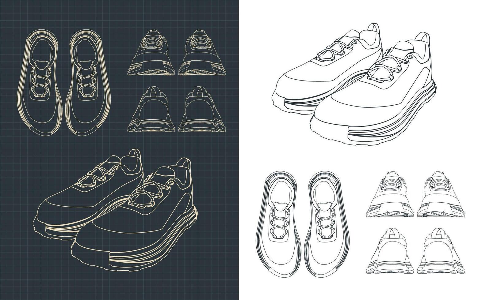 Sneakers drawings illustrations vector