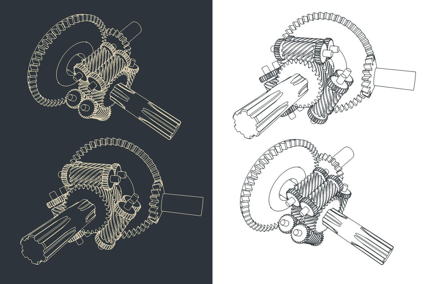 Torsen differential blueprints vector