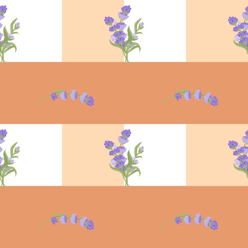 A sprig of lavender. Purple flower. Seamless pattern. illustration. vector