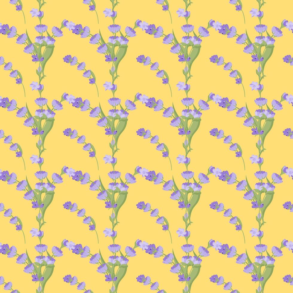 A sprig of lavender. Purple flower. Seamless pattern. illustration. vector