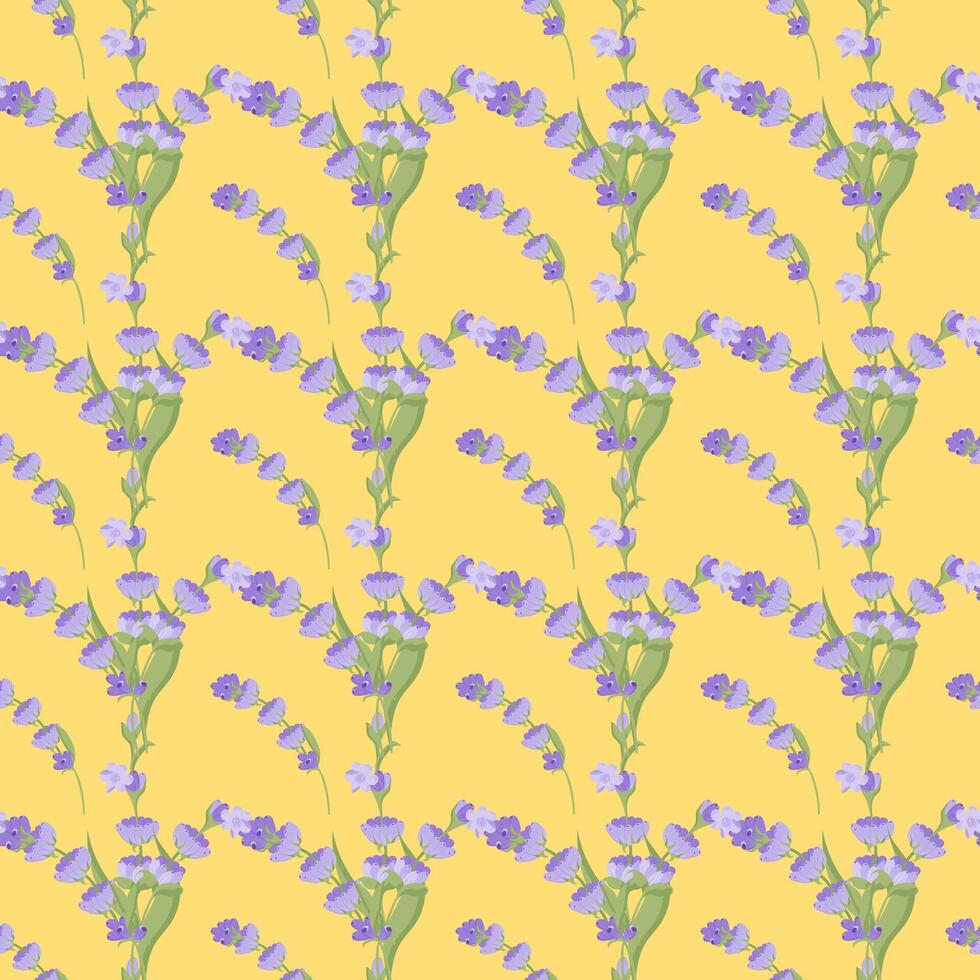 A sprig of lavender. Purple flower. Seamless pattern. illustration. vector