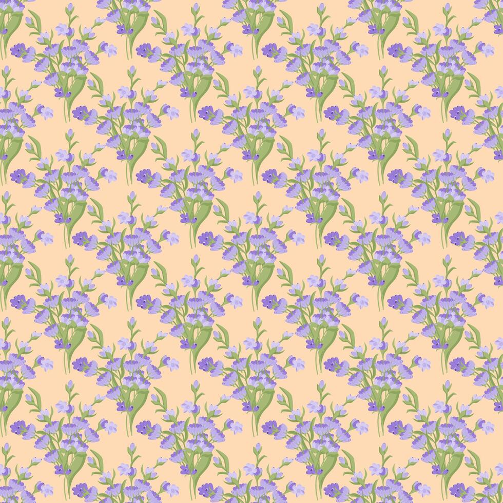A sprig of lavender. Purple flower. Seamless pattern. illustration. vector
