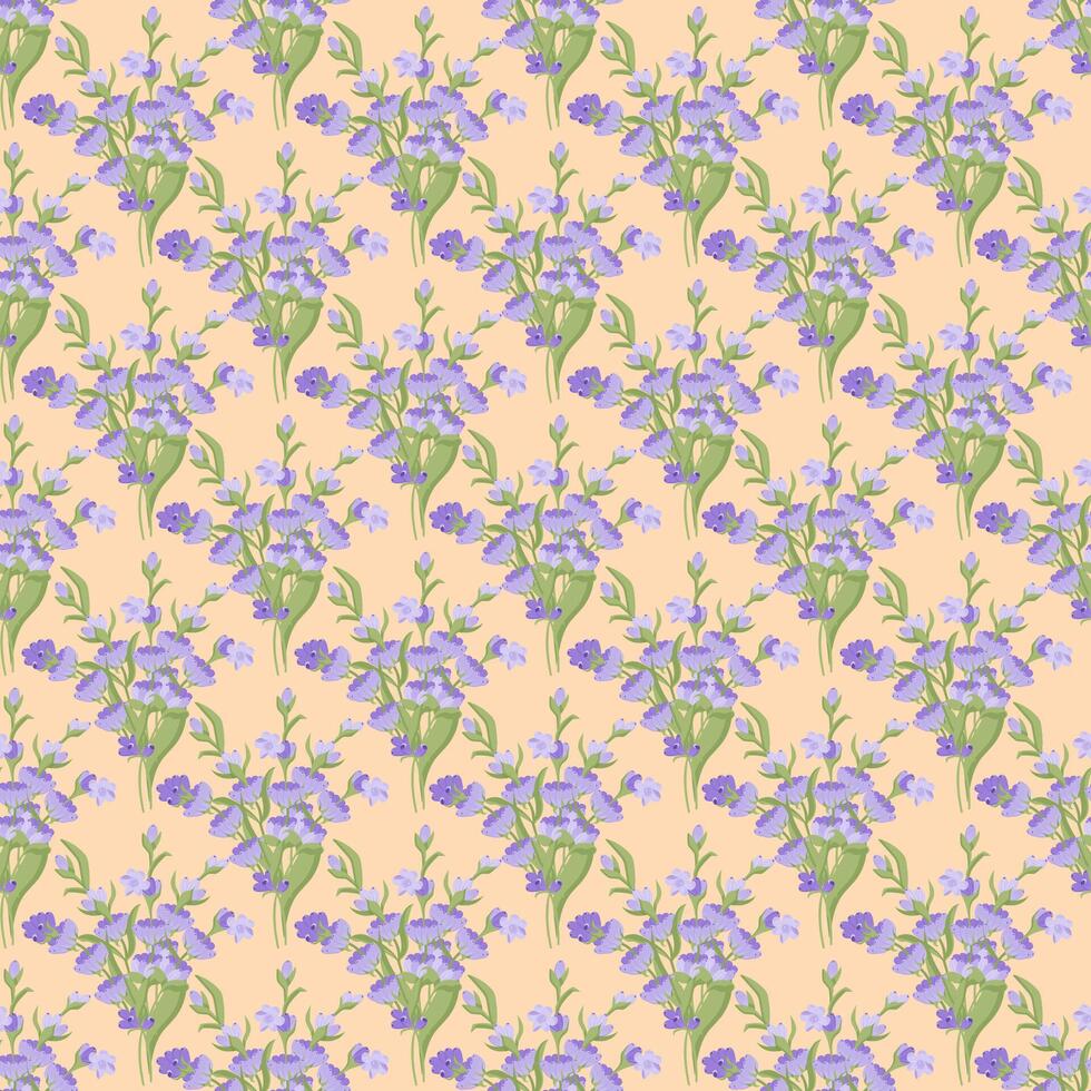 A sprig of lavender. Purple flower. Seamless pattern. illustration. vector