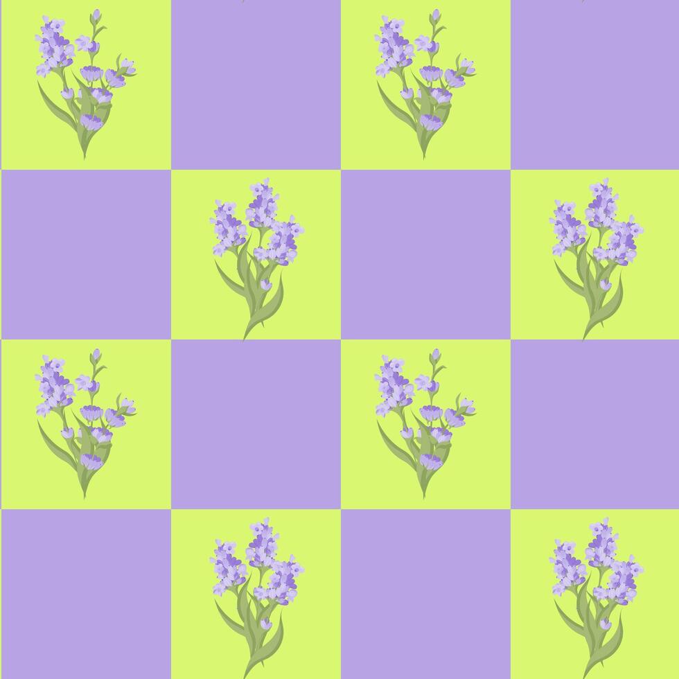 A sprig of lavender. Purple flower. Seamless pattern. illustration. vector
