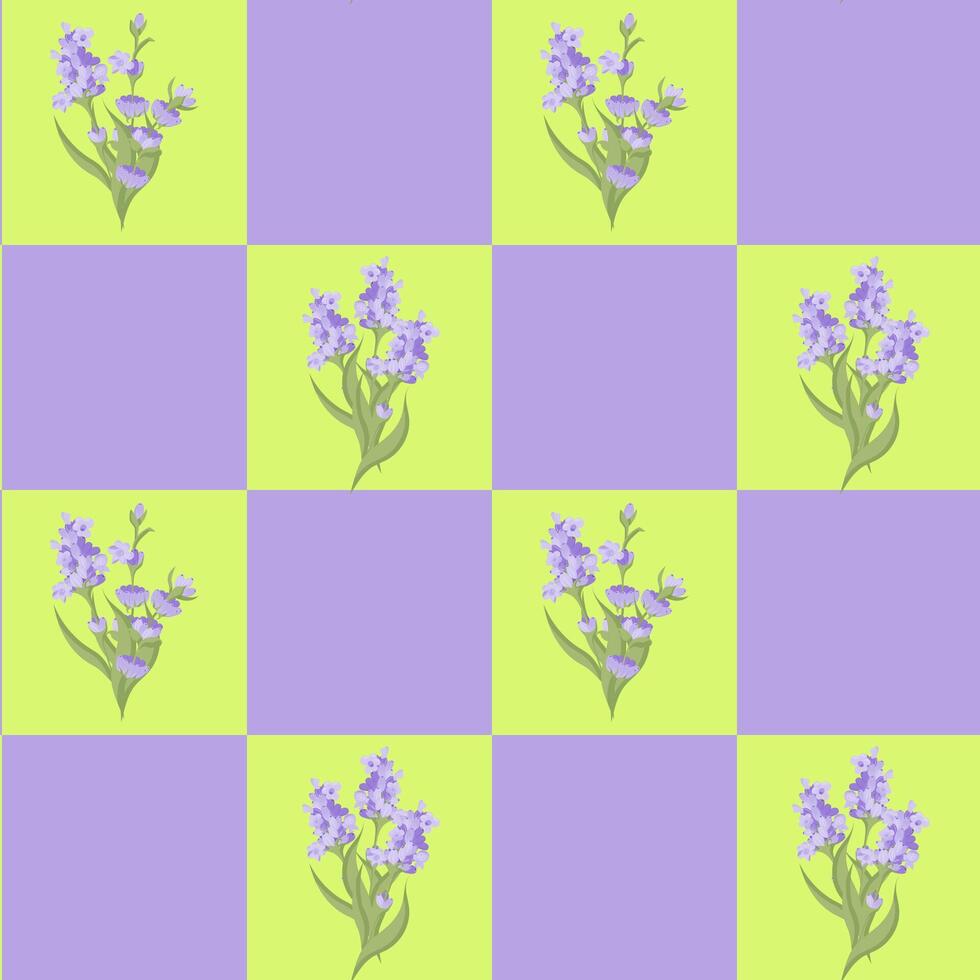 A sprig of lavender. Purple flower. Seamless pattern. illustration. vector