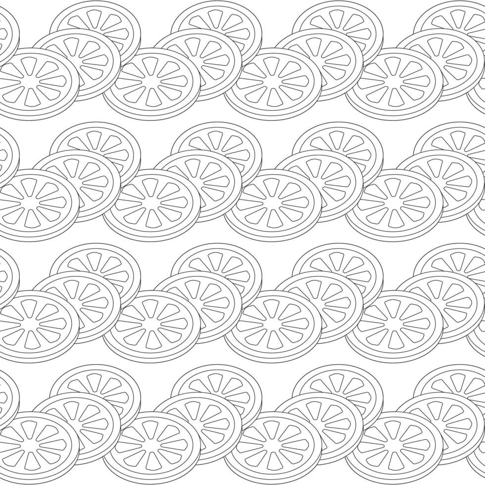 Cut lemon doodle style. Seamless pattern. illustration. vector