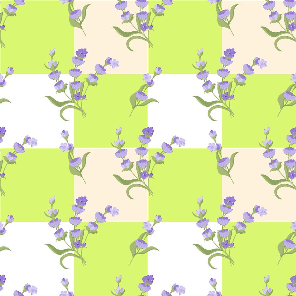 A sprig of lavender. Purple flower. Seamless pattern. illustration. vector