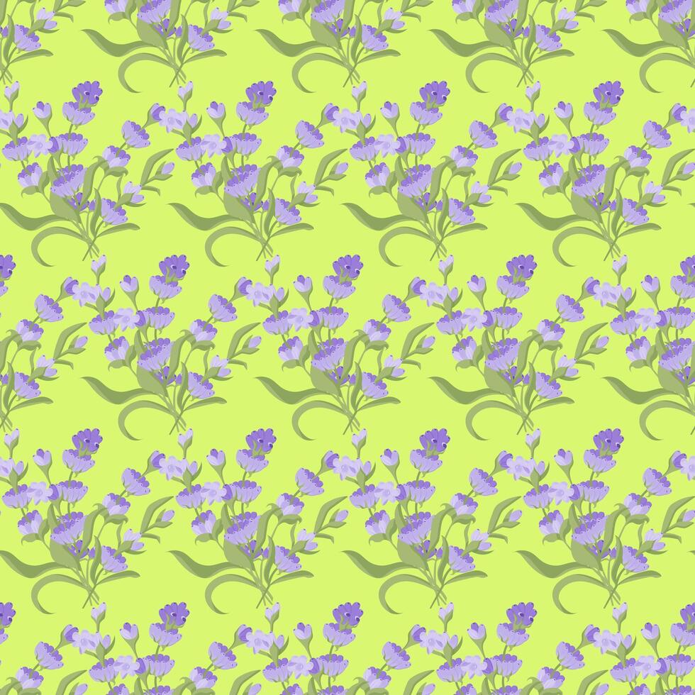 A sprig of lavender. Purple flower. Seamless pattern. illustration. vector