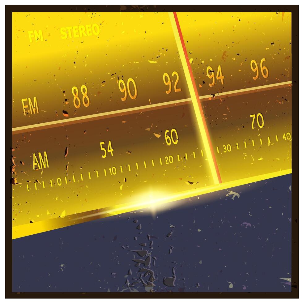 Retro radio frequency scale close up vector