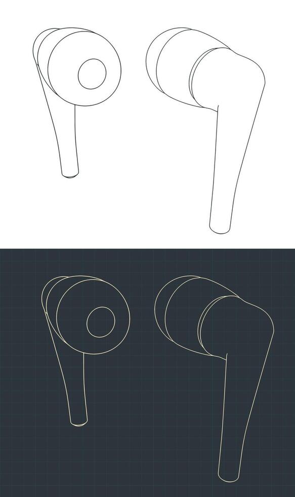 Wireless portable bluetooth headphones vector