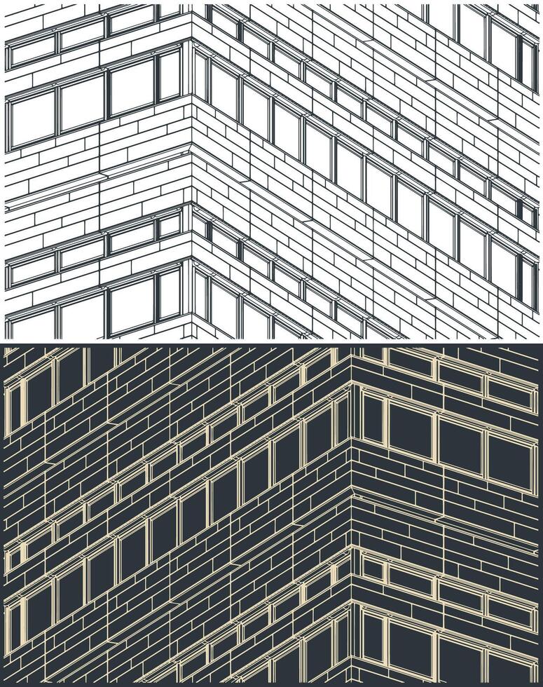 Building facade close up vector