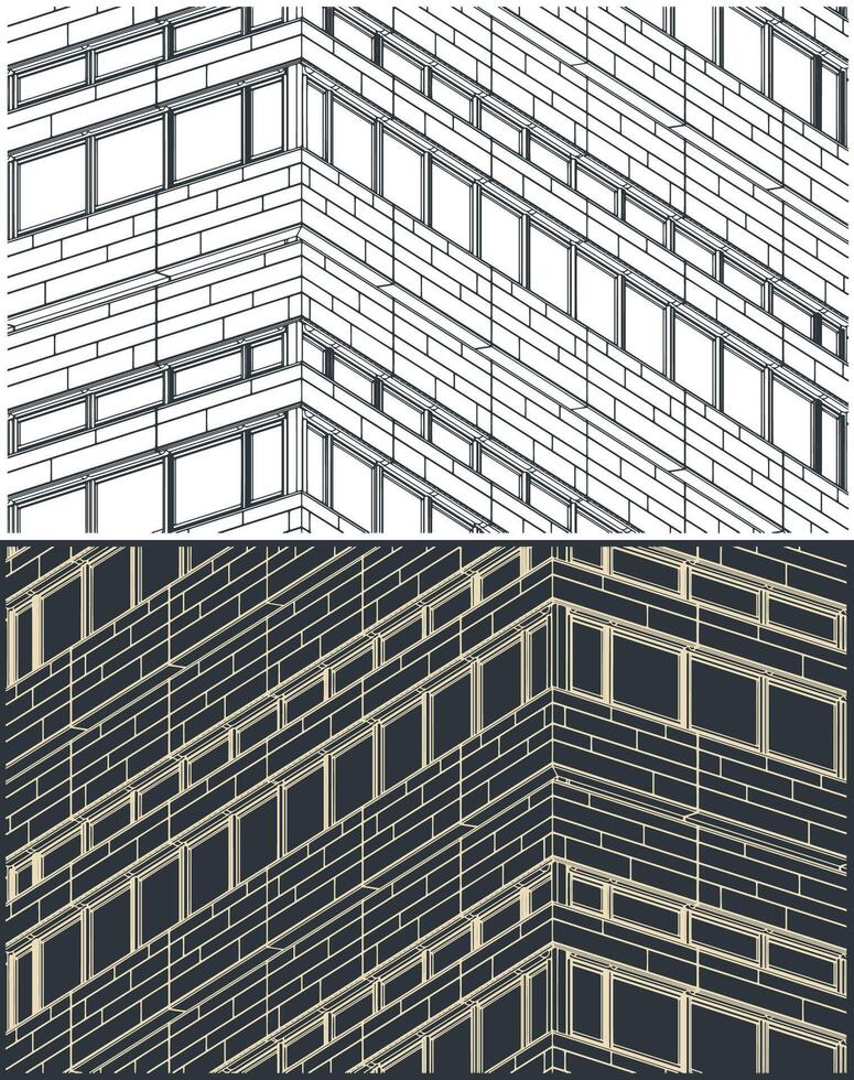 edificio fachada cerca arriba vector