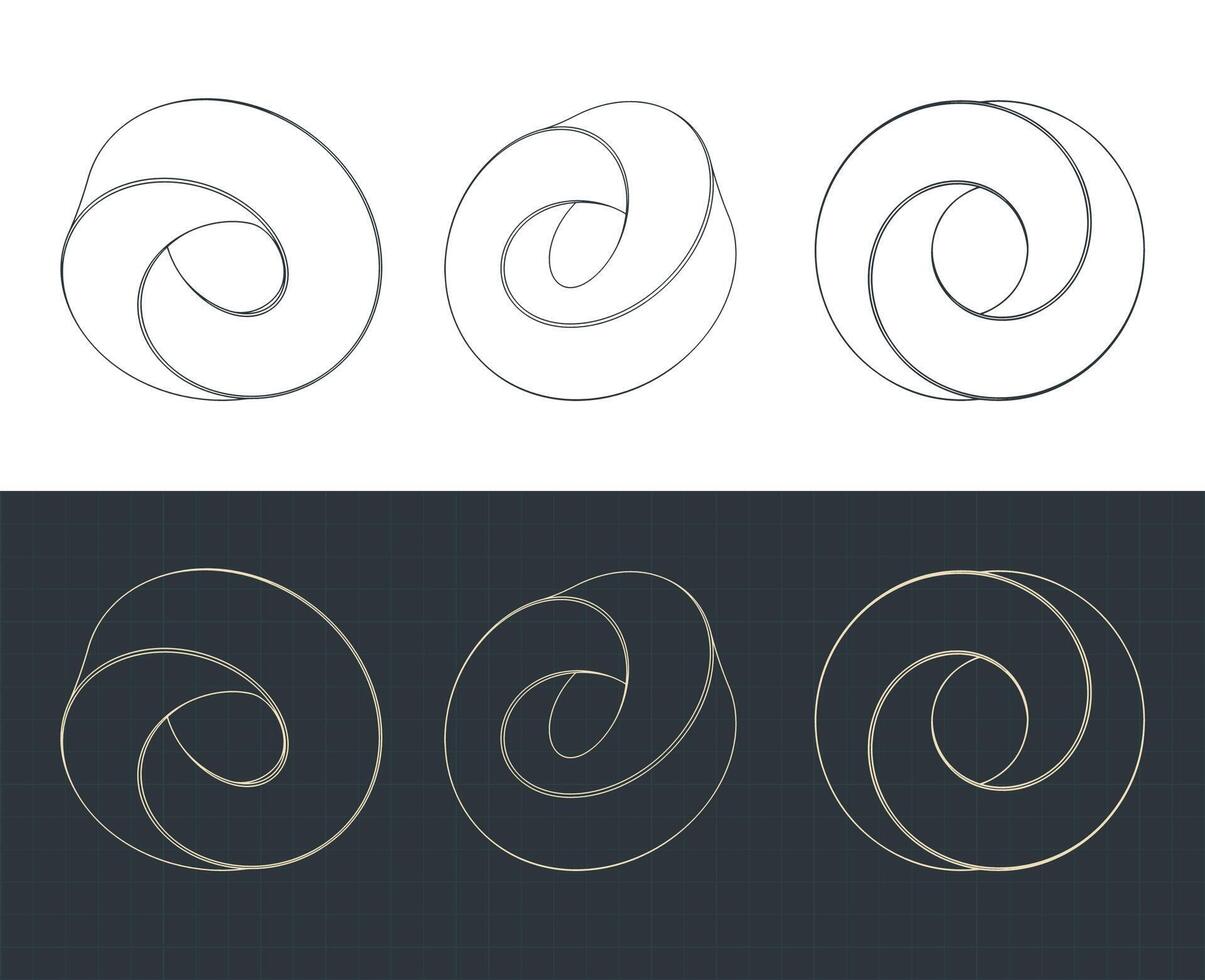 Chubby mobius strip symbols set vector