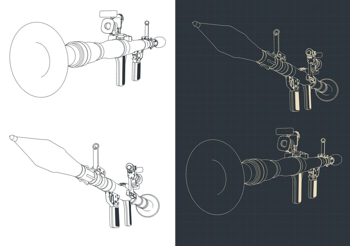 Hand-held anti-tank grenade launcher vector