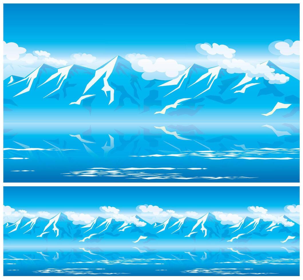 Stylized illustration seamless horizontally on the theme of mountains, ridges, wandering and climbing vector
