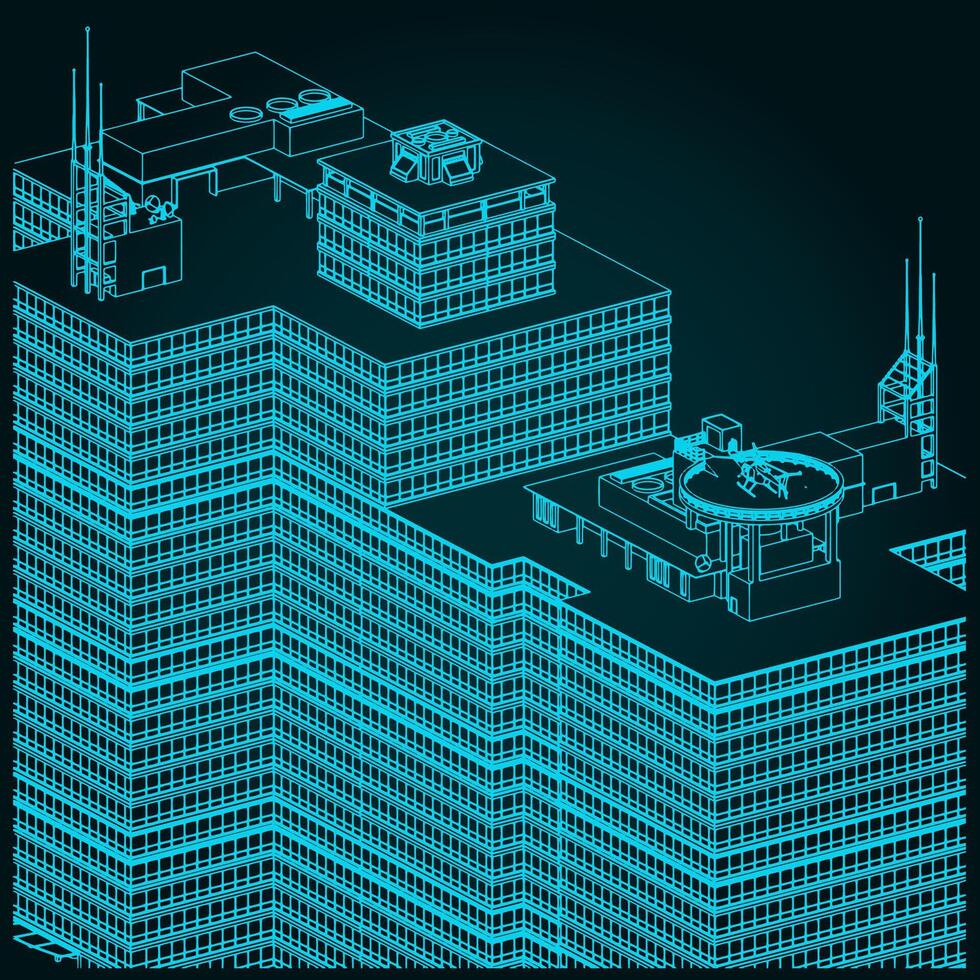 Skyscraper close up illustration vector