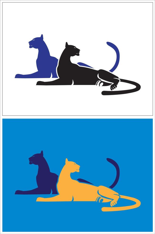 Generalized collective image of the big cats vector