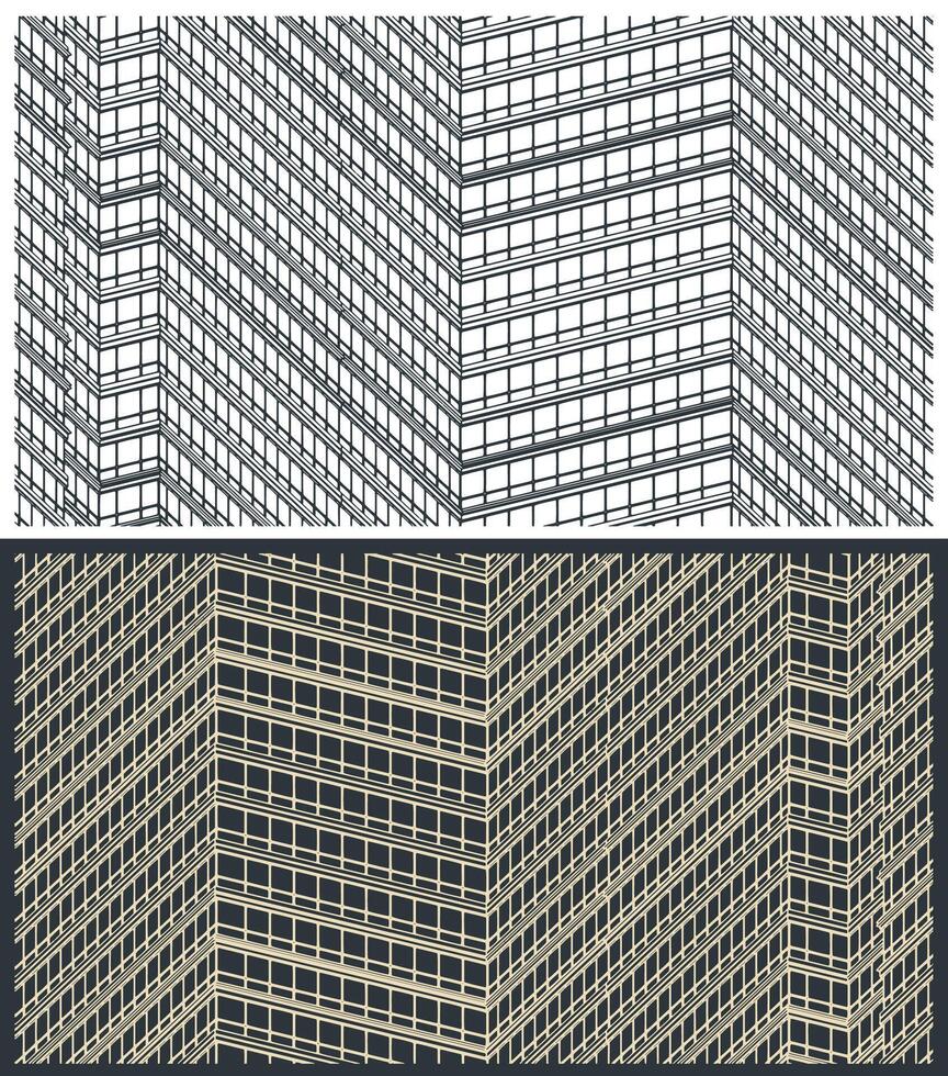 Skyscraper facade close up vector